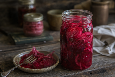 Roasted Beet &amp; Onion Quick Pickles