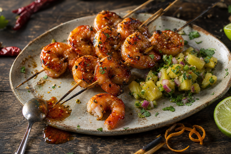 Sweet & Spicy Chile Glazed Shrimp Bites