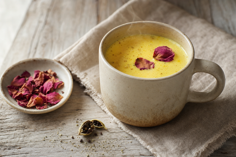 Orange Blossom Saffron Steamed Milk