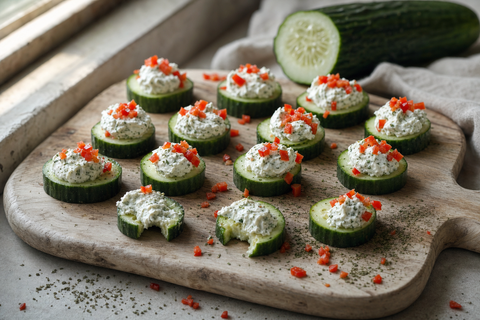 Mediterranean Cucumber & Chevre Bites