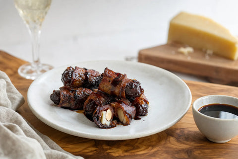 Bacon-Wrapped Manchego & Almond Dates