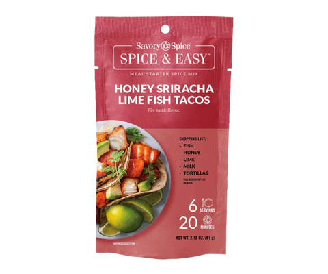 Honey Sriracha Lime Fish Tacos - Spice & Easy by Savory Spice